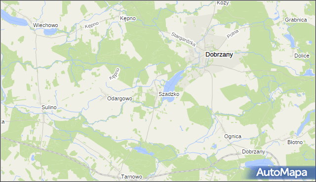 mapa Szadzko, Szadzko na mapie Targeo