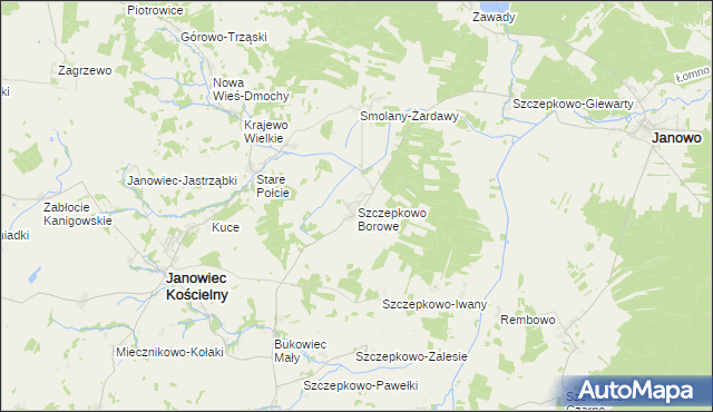 mapa Szczepkowo Borowe, Szczepkowo Borowe na mapie Targeo