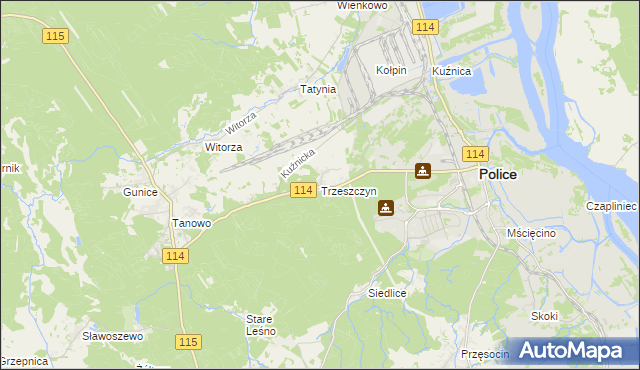 mapa Trzeszczyn, Trzeszczyn na mapie Targeo