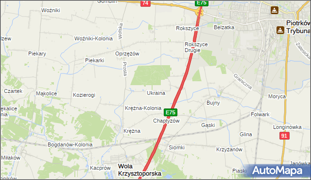 mapa Wola Rokszycka, Wola Rokszycka na mapie Targeo