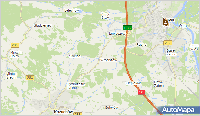 mapa Wrociszów, Wrociszów na mapie Targeo