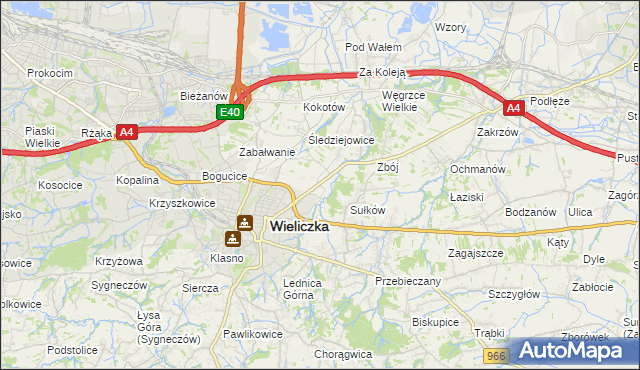 mapa Zabawa gmina Wieliczka, Zabawa gmina Wieliczka na mapie Targeo