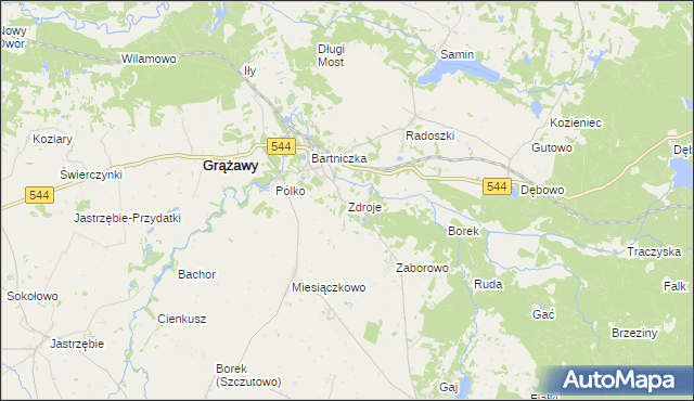 mapa Zdroje gmina Bartniczka, Zdroje gmina Bartniczka na mapie Targeo
