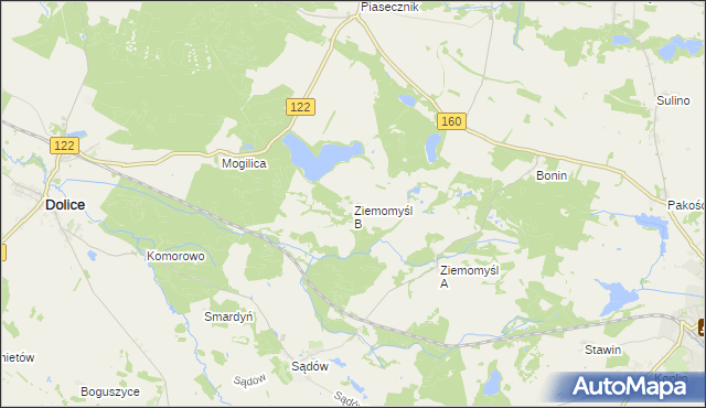 mapa Ziemomyśl B, Ziemomyśl B na mapie Targeo