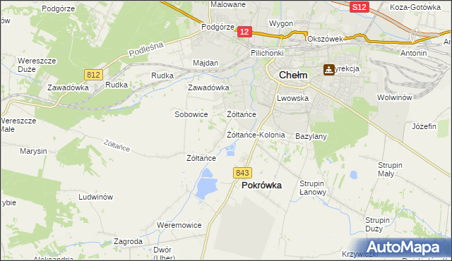mapa Żółtańce-Kolonia, Żółtańce-Kolonia na mapie Targeo