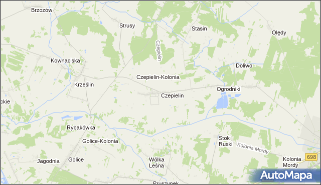mapa Czepielin, Czepielin na mapie Targeo