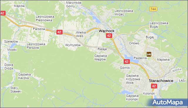 mapa Gajówka Węglów, Gajówka Węglów na mapie Targeo