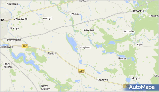 mapa Korytowo gmina Choszczno, Korytowo gmina Choszczno na mapie Targeo