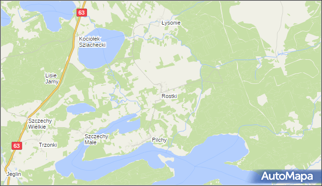 mapa Rostki gmina Pisz, Rostki gmina Pisz na mapie Targeo