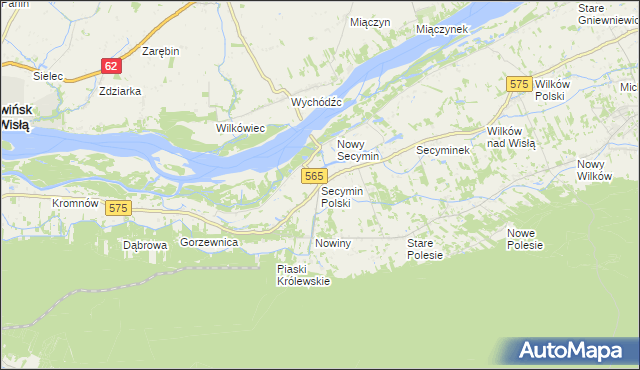 mapa Secymin Polski, Secymin Polski na mapie Targeo