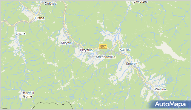 mapa Strzebowiska, Strzebowiska na mapie Targeo