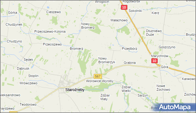 mapa Nowy Bromierzyk, Nowy Bromierzyk na mapie Targeo