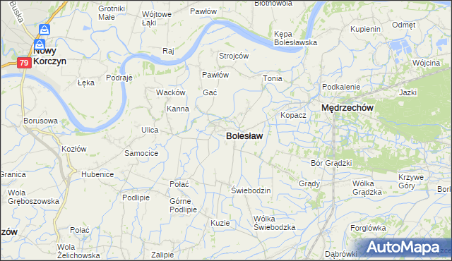 mapa Bolesław powiat dąbrowski, Bolesław powiat dąbrowski na mapie Targeo