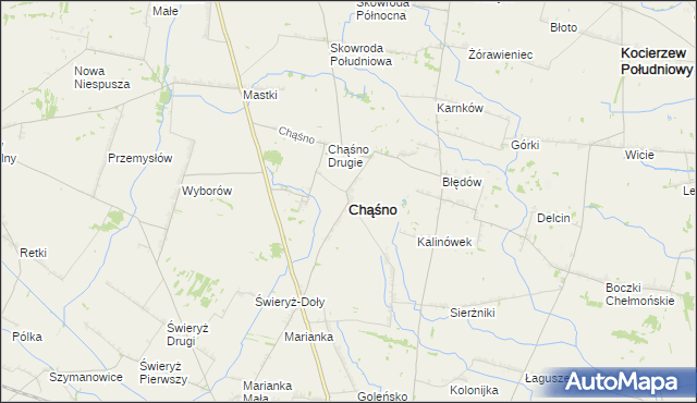 mapa Chąśno, Chąśno na mapie Targeo