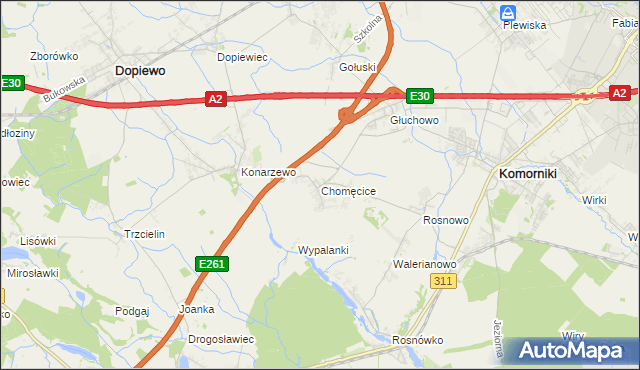 mapa Chomęcice, Chomęcice na mapie Targeo