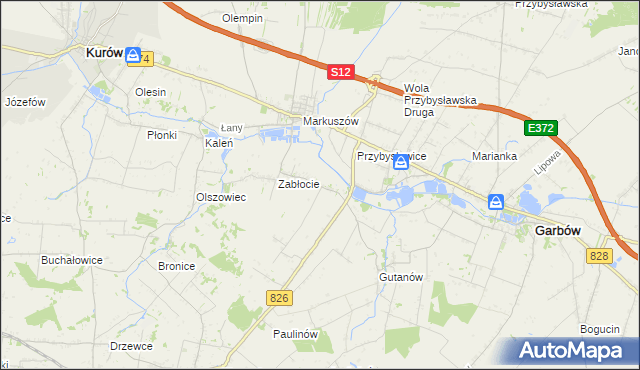 mapa Góry gmina Markuszów, Góry gmina Markuszów na mapie Targeo