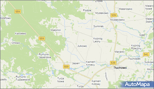 mapa Julkowo, Julkowo na mapie Targeo