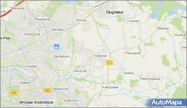 mapa Kiełczów, Kiełczów na mapie Targeo
