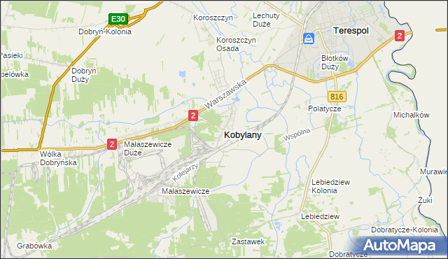 mapa Kobylany gmina Terespol, Kobylany gmina Terespol na mapie Targeo