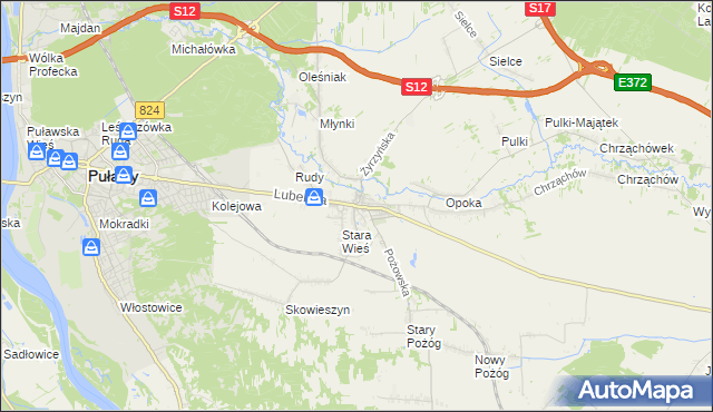 mapa Końskowola, Końskowola na mapie Targeo