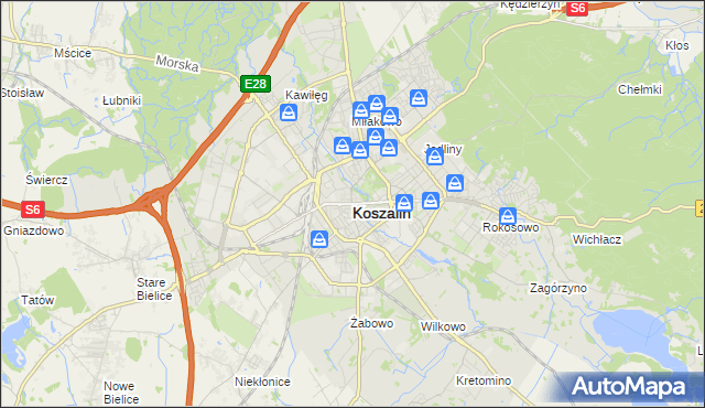 mapa Koszalina, Koszalin na mapie Targeo