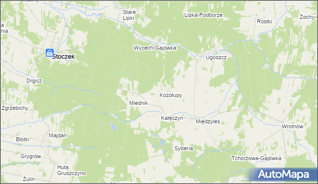 mapa Kozołupy, Kozołupy na mapie Targeo