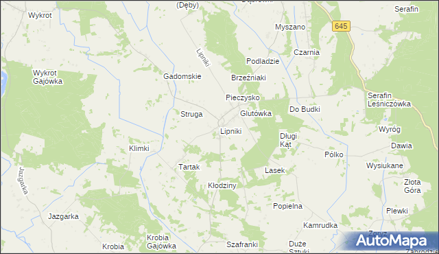 mapa Lipniki gmina Łyse, Lipniki gmina Łyse na mapie Targeo