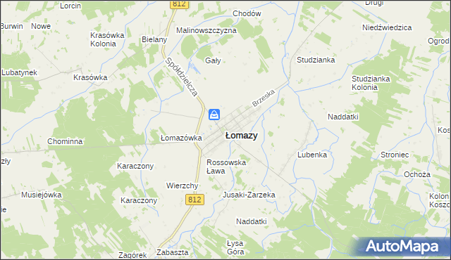 mapa Łomazy, Łomazy na mapie Targeo