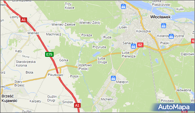 mapa Łuba Druga, Łuba Druga na mapie Targeo