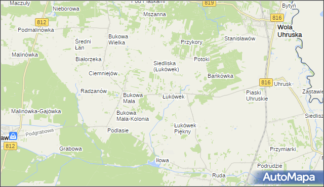 mapa Łukówek, Łukówek na mapie Targeo