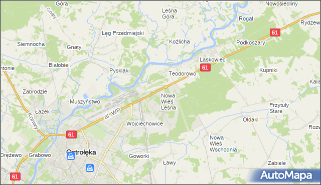mapa Nowa Wieś Leśna, Nowa Wieś Leśna na mapie Targeo