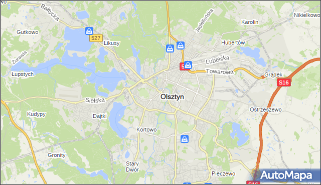 mapa Olsztyna, Olsztyn na mapie Targeo