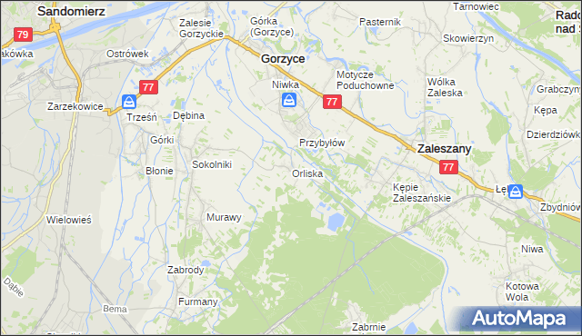 mapa Orliska, Orliska na mapie Targeo