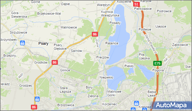 mapa Preczów, Preczów na mapie Targeo