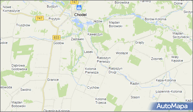 mapa Ratoszyn Pierwszy, Ratoszyn Pierwszy na mapie Targeo