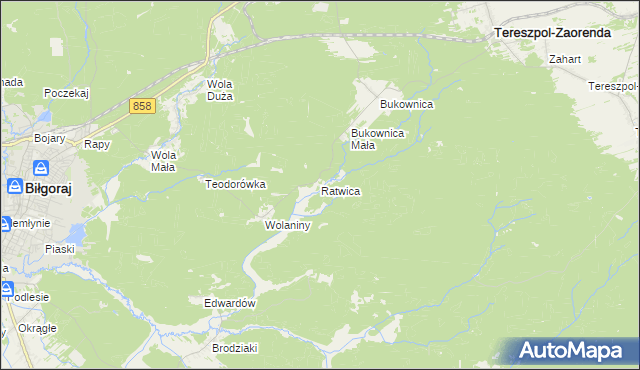 mapa Ratwica, Ratwica na mapie Targeo