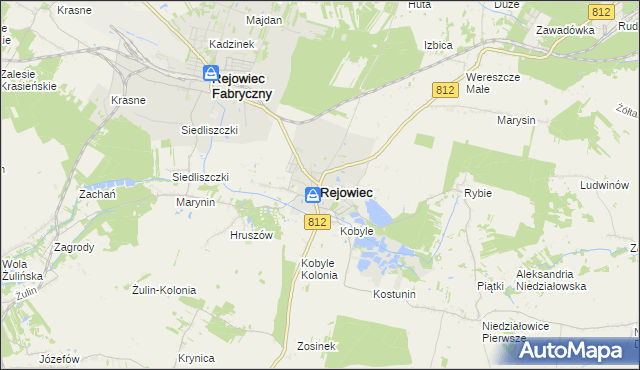 mapa Rejowiec powiat chełmski, Rejowiec powiat chełmski na mapie Targeo