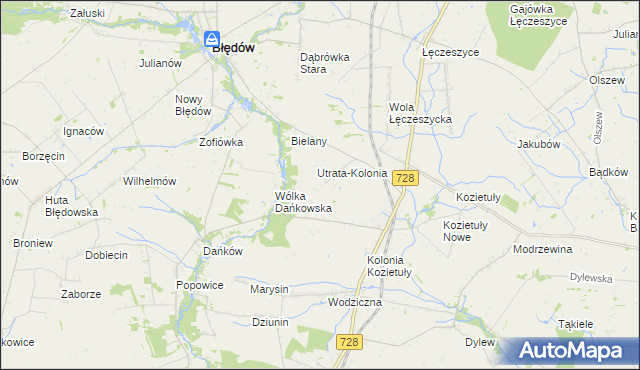 mapa Roztworów gmina Błędów, Roztworów gmina Błędów na mapie Targeo