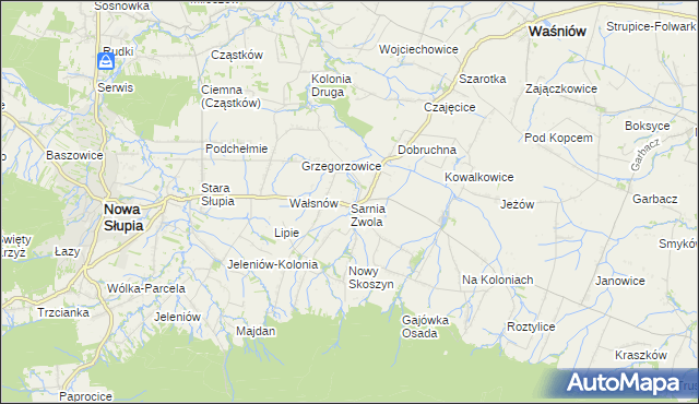 mapa Sarnia Zwola, Sarnia Zwola na mapie Targeo