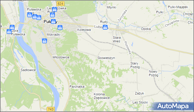 mapa Skowieszyn, Skowieszyn na mapie Targeo