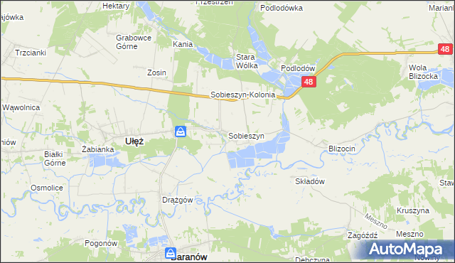 mapa Sobieszyn, Sobieszyn na mapie Targeo