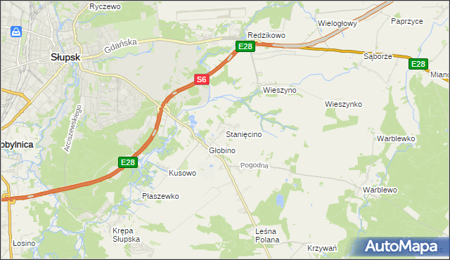 mapa Stanięcino, Stanięcino na mapie Targeo