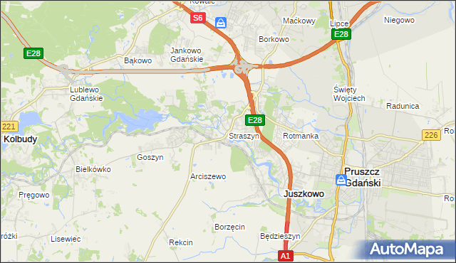 mapa Straszyn, Straszyn na mapie Targeo