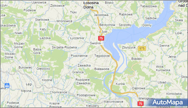 mapa Tęgoborze, Tęgoborze na mapie Targeo