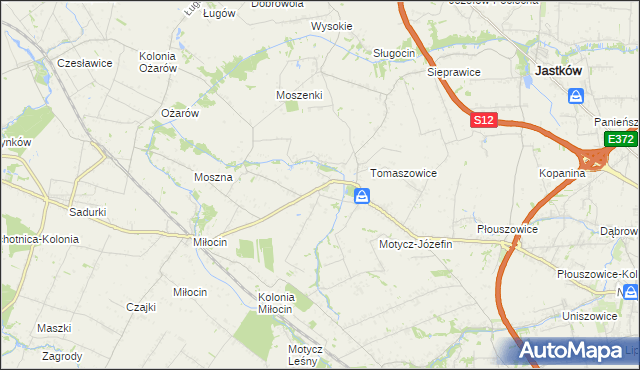 mapa Tomaszowice-Kolonia, Tomaszowice-Kolonia na mapie Targeo