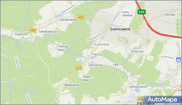 mapa Trachy, Trachy na mapie Targeo