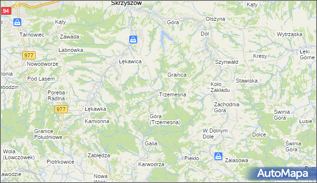 mapa Trzemesna, Trzemesna na mapie Targeo