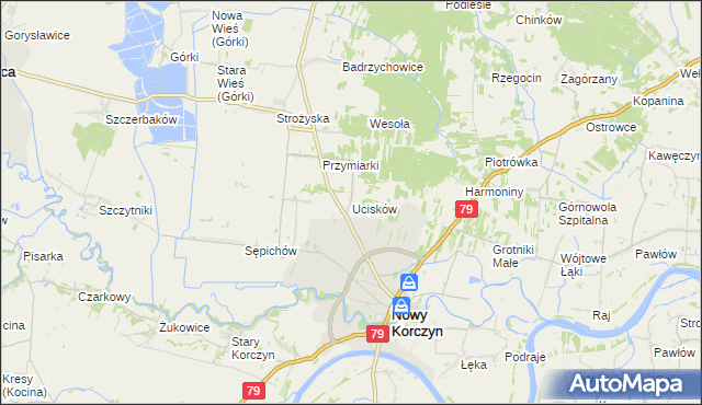 mapa Ucisków, Ucisków na mapie Targeo