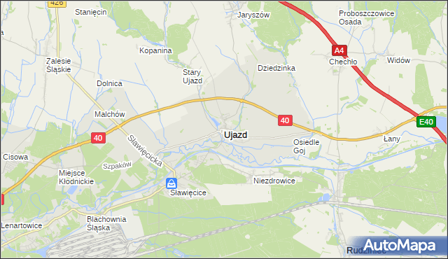 mapa Ujazd powiat strzelecki, Ujazd powiat strzelecki na mapie Targeo