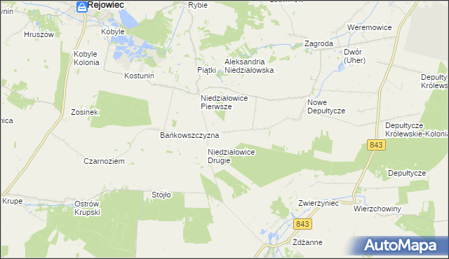 mapa Wojniaki, Wojniaki na mapie Targeo
